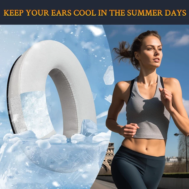 Alt view image 5 of 6 - Cooling Gel Earpads Replacement for Bose QuietComfort 45 (QC45)/QuietComfort SE (QC SE)/Quiet Comfort Wireless Over-Ear Headphones, Ear Pads Cushions with Ice Silk Fabric - White