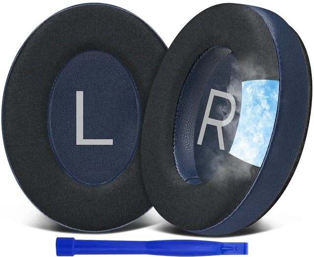 Main image of Cooling Gel Earpads Replacement for Bose QuietComfort 45 (QC45)/QuietComfort SE (QC SE)/Quiet Comfort Wireless Over-Ear Headphones, Ear Pads Cushions with Ice Silk Fabric - Navy Blue