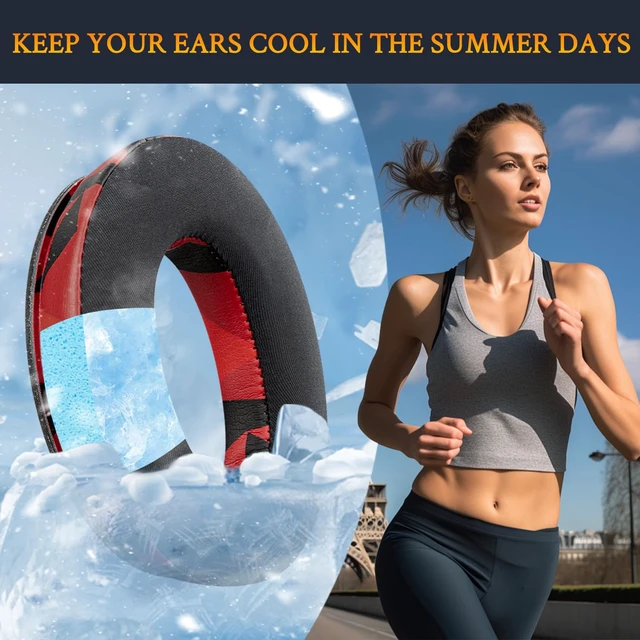 Alt view image 6 of 7 - Cooling Gel Earpads Replacement for Bose QuietComfort 45 (QC45)/QuietComfort SE (QC SE)/Quiet Comfort Wireless Over-Ear Headphones, Ear Pads Cushions with Ice Silk Fabric - Red Storm