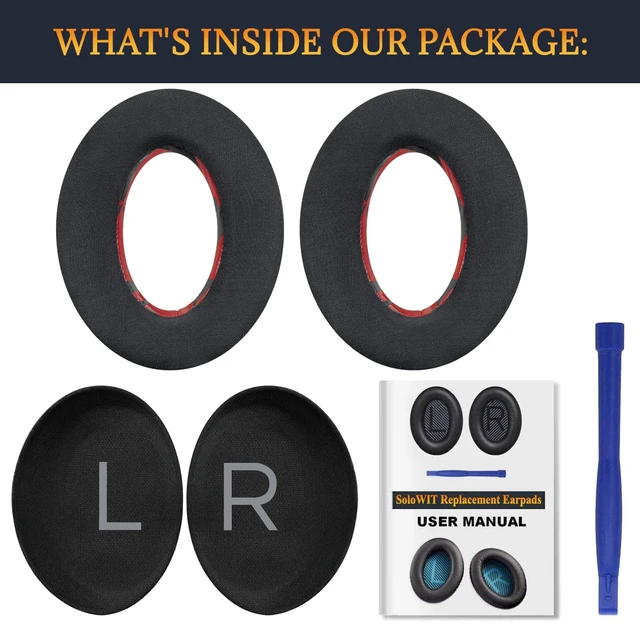 Alt view image 7 of 7 - Cooling Gel Earpads Replacement for Bose QuietComfort 45 (QC45)/QuietComfort SE (QC SE)/Quiet Comfort Wireless Over-Ear Headphones, Ear Pads Cushions with Ice Silk Fabric - Red Storm