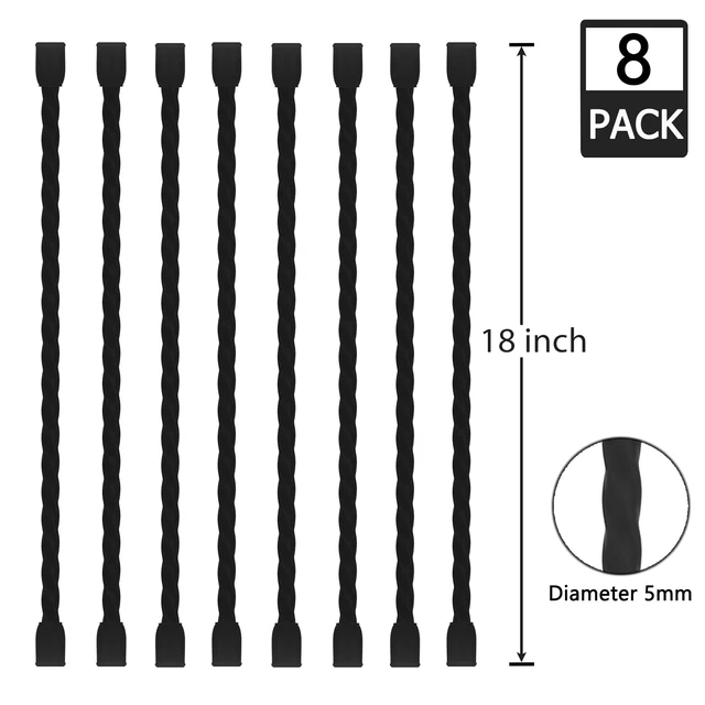 Alt view image 2 of 7 - 8PCS Silicone Cable Ties 18-Inch Reusable Twist Ties Steel-Core Cable Tie Straps Organizer All Purpose Bendable Cord Tie for Indoor Outdoor Bundling Holding Securing and Wrapping Cables (Black)