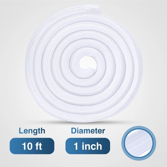 Alt view image 2 of 7 - Cable Sleeve,25ft-1inch Cord Management Sleeves White Wire Loom Braided Sleeving, Split Self Wrapping Wire Loom for Computer Electrical Automotive Harness Protector Organizer, White