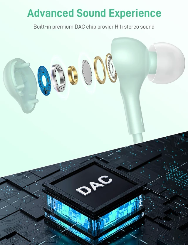 Alt view image 3 of 7 - USB C Headphones for Apple/iPhone Duo 18 17 16 15 Wired Earbuds with Case Soft Small in Ear Buds HiFi Type C USBC Earphones Corded Wire with Microphone Volume Control for Samsung S26 S25/Pixel 11 10
