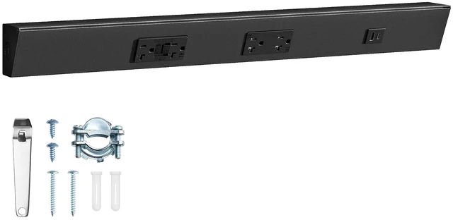 Main image of 24 in Under Cabinet Outlet Strip, GFCI Outlet, 2500W Rating 2×20A TR Outlets with USB-A & USB-C, Modular Extension System (No Cutting), 125V 20A, ETL Listed