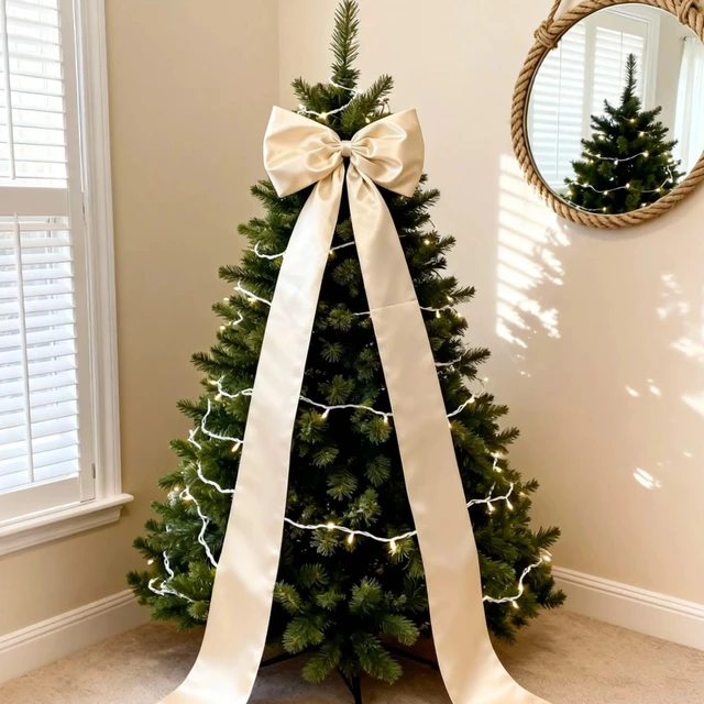 Alt view image 6 of 7 - Extra Long Satin Ivory Bow, 70x20 Inch Cream Coquette Wall Decor Large Bow Backdrop For Girls Room, Coquette Decor For Valentine's Day Bachelorette Bridal Shower Wedding Birthday Christmas