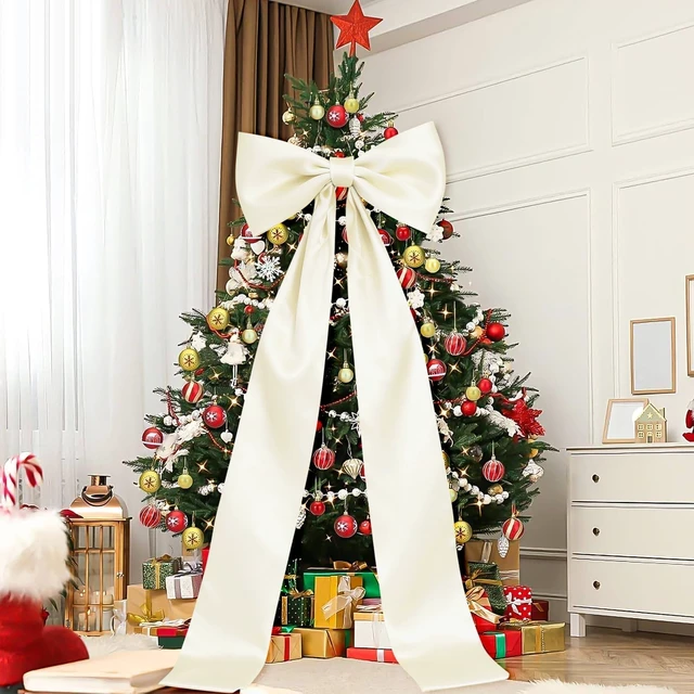 Alt view image 7 of 7 - Extra Long Satin Ivory Bow, 70x20 Inch Cream Coquette Wall Decor Large Bow Backdrop For Girls Room, Coquette Decor For Valentine's Day Bachelorette Bridal Shower Wedding Birthday Christmas