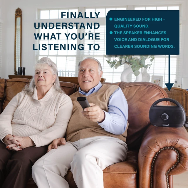 Alt view image 4 of 7 - Portable Wireless TV Speakers - Ideal for TV Watching Without The Blaring Volume - Wireless Speakers Designed for Hard of Hearing, Elderly, and Seniors