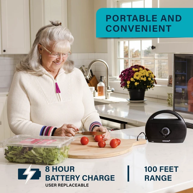 Alt view image 5 of 7 - Portable Wireless TV Speakers - Ideal for TV Watching Without The Blaring Volume - Wireless Speakers Designed for Hard of Hearing, Elderly, and Seniors