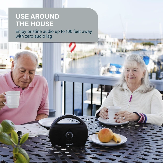 Alt view image 6 of 7 - Portable Wireless TV Speakers - Ideal for TV Watching Without The Blaring Volume - Wireless Speakers Designed for Hard of Hearing, Elderly, and Seniors