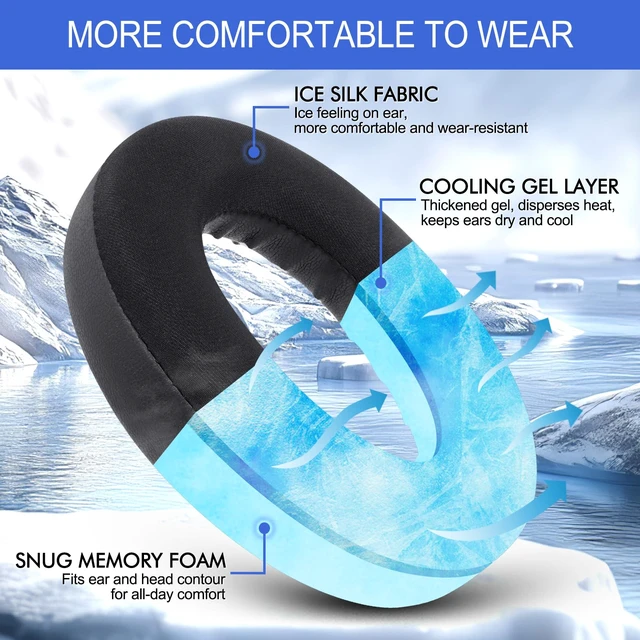 Alt view image 4 of 7 - Replacement Ear Pads for Bose 700, Cooling Earpad Cushions for Bose NC700 Noise Cancelling Wireless Headphones Covers with Upgraded High Density Memory Foam - Black