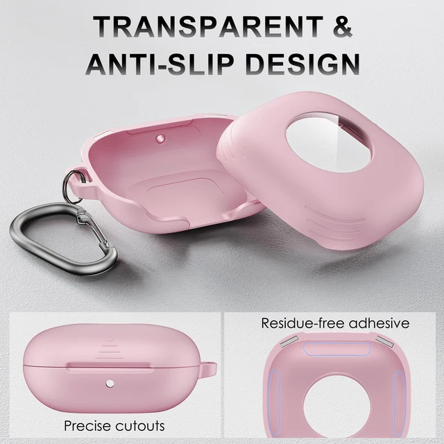 Alt view image 7 of 7 - for Beats Powerbeats Fit Case Cover, Shockproof Magnetic Case Magnetic Lock Lid Protective Cover for Powerbeats Fit 2025 Earbuds with Cleaner Kit & Carabiner, Pink
