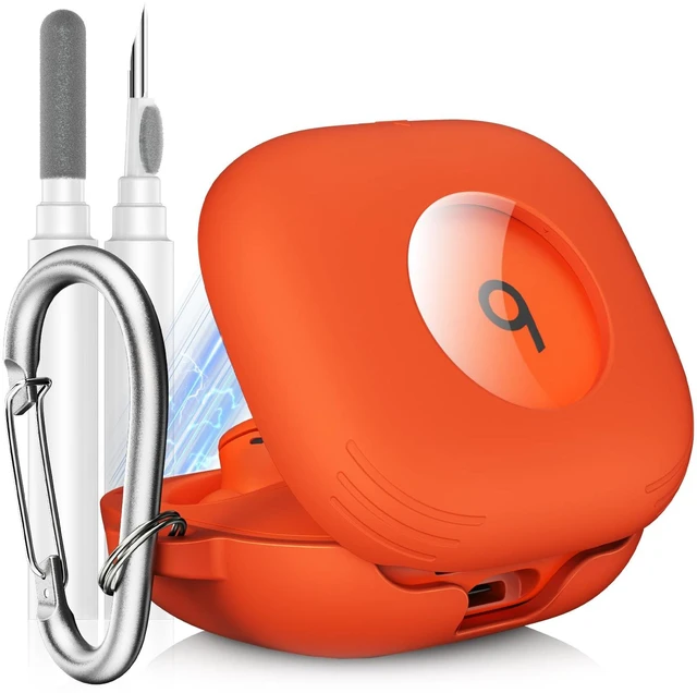 Main image of for Beats Powerbeats Fit Case Cover, Shockproof Magnetic Case Magnetic Lock Lid Protective Cover for Powerbeats Fit 2025 Earbuds with Cleaner Kit & Carabiner, Orange