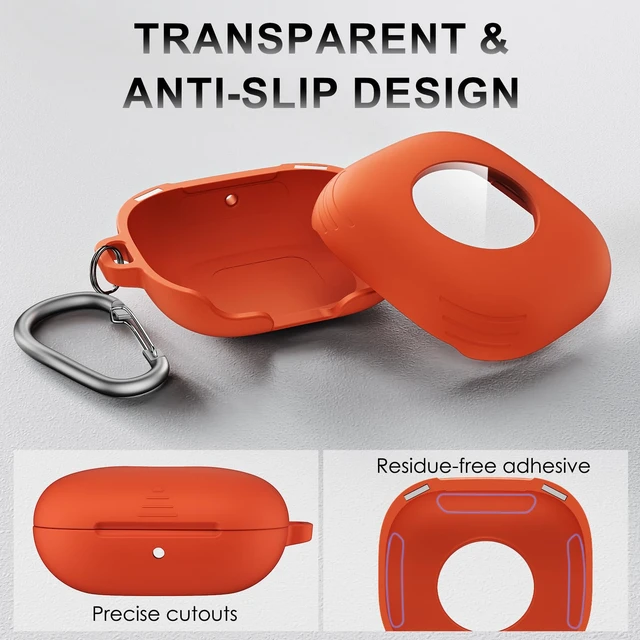 Alt view image 7 of 7 - for Beats Powerbeats Fit Case Cover, Shockproof Magnetic Case Magnetic Lock Lid Protective Cover for Powerbeats Fit 2025 Earbuds with Cleaner Kit & Carabiner, Orange