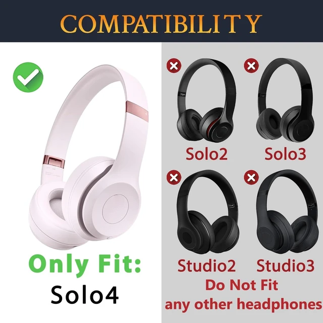 Alt view image 2 of 7 - Earpads for Beats Solo 4 On-Ear Headphones - Cloud Pink Do Not Fit Beats (Studio Over-Ear, Solo HD, Solo2, Solo3) Headphones