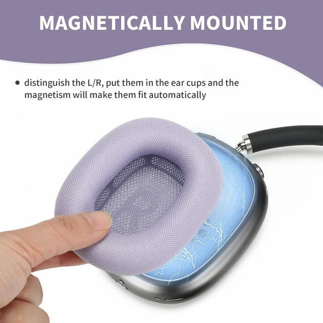 Alt view image 4 of 7 - earpads for airpods max Ear Cushions,Compatible with airpods max Ear Pads(2024 Version),Noise Cancelling, Breathable,Magnetic mounting, not Falling Off (-Blue)