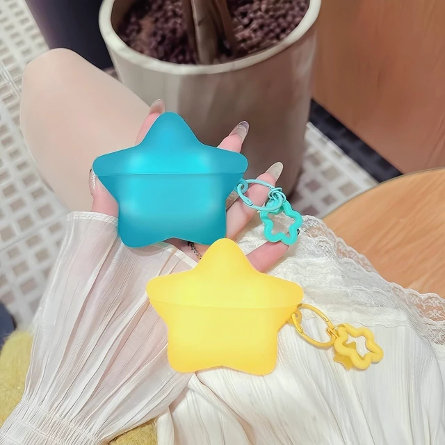 Alt view image 7 of 7 - Case for AirPods Pro 2nd/1st Generation, Glow in the Dark Star Case Yellow Compatible with AirPods Pro2/Pro, Cute Kawaii Earbuds Cover, Gifts with Keychain for Women Girls, Anti-Scratch Drop Protector