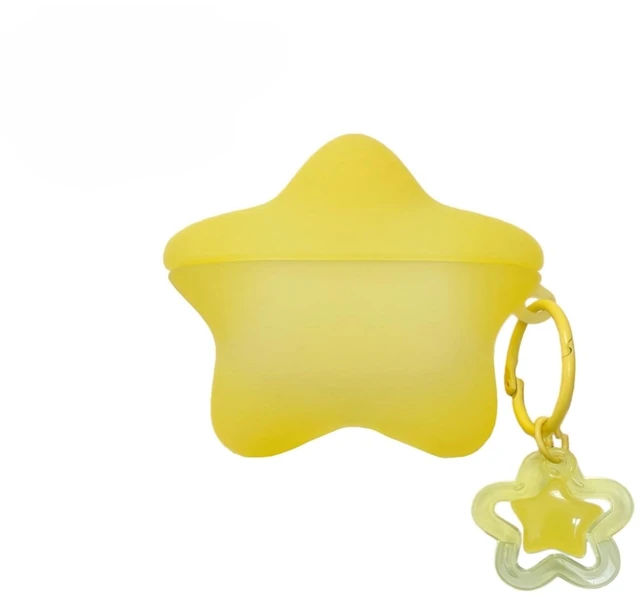 Main image of Case for AirPods Pro 2nd/1st Generation, Glow in the Dark Star Case Yellow Compatible with AirPods Pro2/Pro, Cute Kawaii Earbuds Cover, Gifts with Keychain for Women Girls, Anti-Scratch Drop Protector