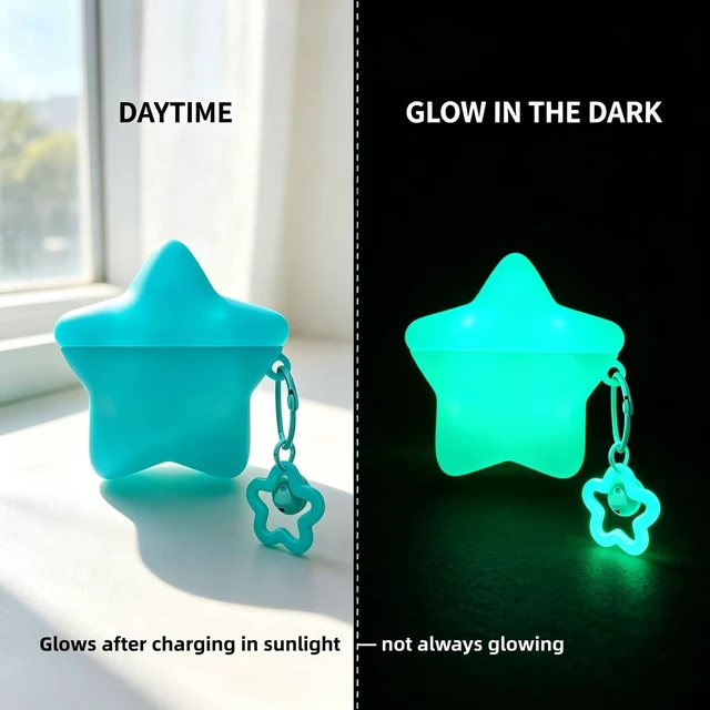 Alt view image 2 of 7 - for Airpods Pro 3 Case, Cute Glow in the Dark Star Case Blue Compatible with AirPods Pro 3rd Gen 2025, Kawaii Earbuds Cover, Gifts with Charm for Women Girls, Anti-Scratch Drop Protector