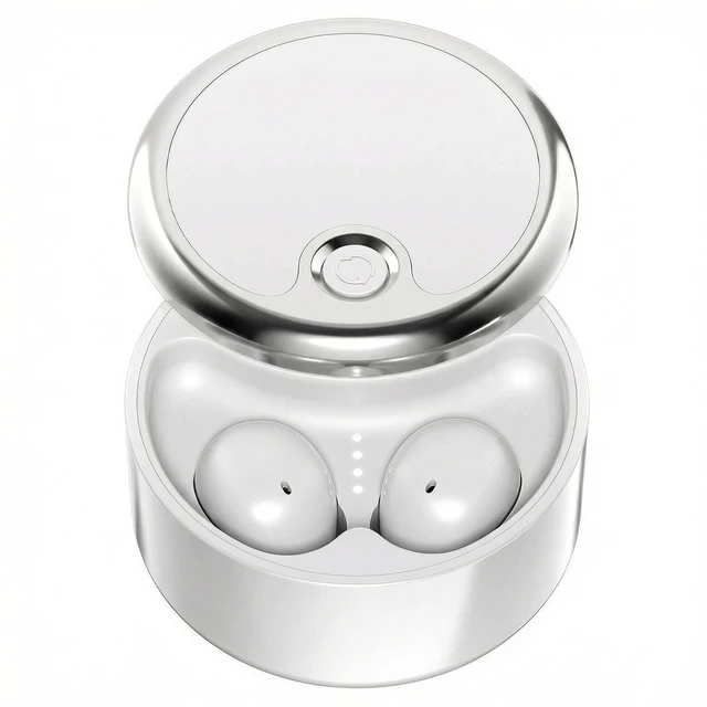 Main image of Wireless Bluetooth Sleep Earbuds for Side Sleepers - Porcelain White Miniature low profile fit, Stay-in architecture, Noise reduction, Twist open charging case, Wide device compatibility