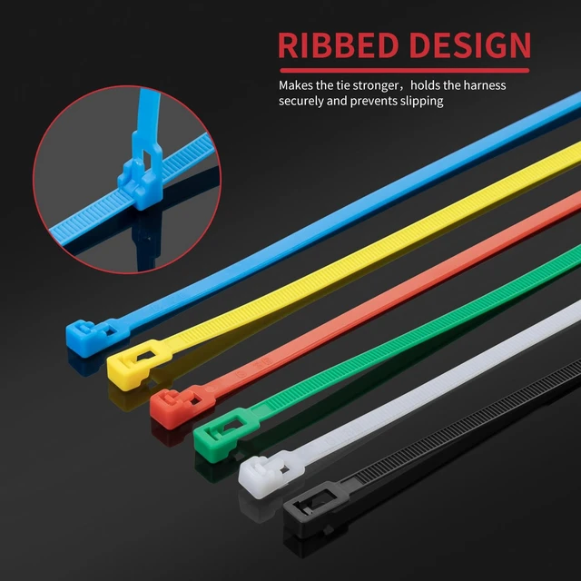 Alt view image 2 of 6 - 24 Inch White Resuable Long Zip Ties Heavy Duty 100 pcs 120 LBS Releasable cable ties, Extra Long Zip Ties, Adjustable Tie wrap, Removable Wire Ties, UV Resistant for Indoor and Outdoor Use