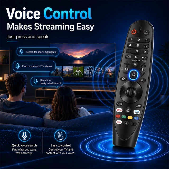Alt view image 5 of 7 - Voice Magic for LG TV Remote, for LG OLED, QNED, NanoCell, UHD, WebOS TVs for LG Remote Control for Smart TV, AKB75855501, MR18BA, MR19BA, MR20GA, MR21GA/GC, MR22GA/GN, MR23GA/GN, MR24GA/GN