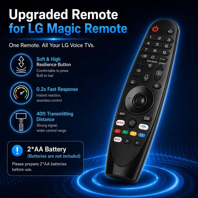 Alt view image 6 of 7 - Voice Magic for LG TV Remote, for LG OLED, QNED, NanoCell, UHD, WebOS TVs for LG Remote Control for Smart TV, AKB75855501, MR18BA, MR19BA, MR20GA, MR21GA/GC, MR22GA/GN, MR23GA/GN, MR24GA/GN