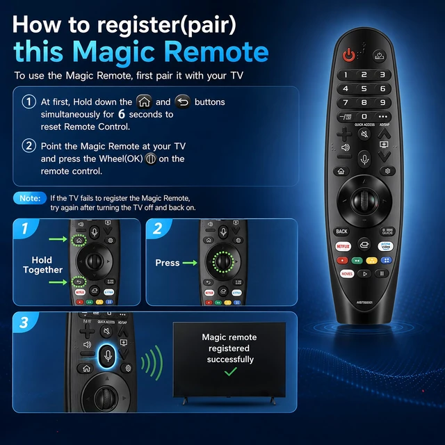 Alt view image 4 of 7 - Voice Magic for LG TV Remote, for LG OLED, QNED, NanoCell, UHD, WebOS TVs for LG Remote Control for Smart TV, AKB75855501, MR18BA, MR19BA, MR20GA, MR21GA/GC, MR22GA/GN, MR23GA/GN, MR24GA/GN