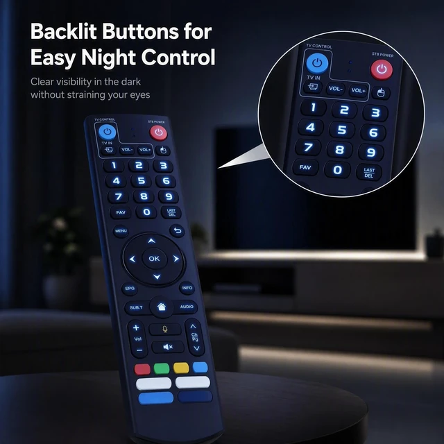 Alt view image 2 of 5 - Easy to Use Backlit Remote for vSeeBox V5 Pro, V3 Plus, V2 Pro, V1 Pro, V1 Max, Elite, Max, Voice Remote Replacement with Strong Signal and Smooth Control