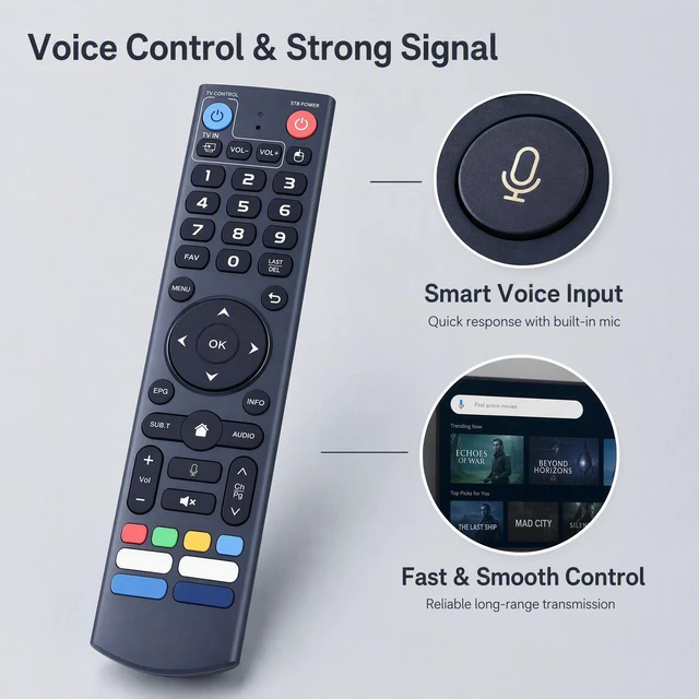 Alt view image 3 of 5 - Easy to Use Backlit Remote for vSeeBox V5 Pro, V3 Plus, V2 Pro, V1 Pro, V1 Max, Elite, Max, Voice Remote Replacement with Strong Signal and Smooth Control