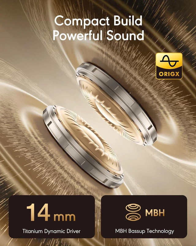 Alt view image 3 of 7 - Open Ear Earbuds, Clip-On Wireless Headphones, Lightweight Secure Fit, 14mm Drivers Powerful Sound, 40H Playtime, Sweatproof Bluetooth 6.0 Glasses Friendly for Sports Running Workout Gift(Black)