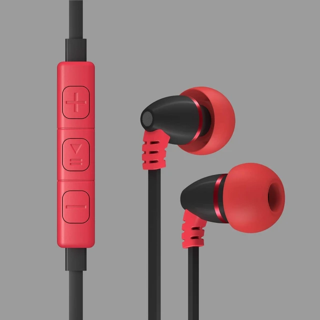 Alt view image 6 of 7 - BestBuds Ear Buds for Kids for School - Safe & Comfortable, Volume Limited, Wired Earbuds for Kids with an in-Line Microphone, Travel Case, and Splitter - Red/Black