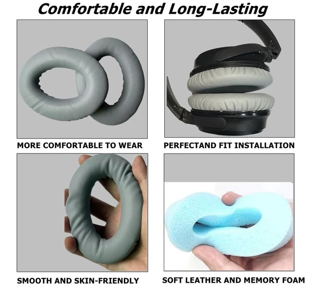 Alt view image 2 of 6 - Headphones Replacement Ear Pads,for Bose Quietcomfort QC15 QC25 QC35 35 ii (Grey)