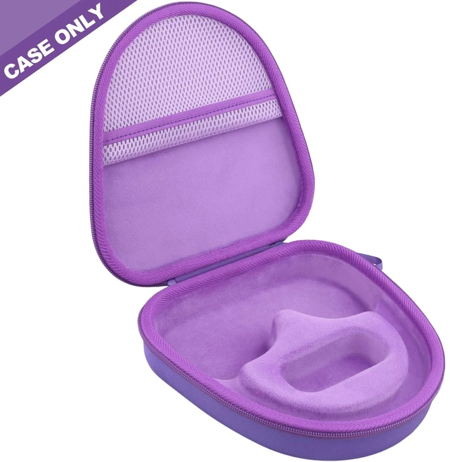 Alt view image 3 of 7 - Hard Case for Sony WH-CH730N/CH720N/CH520/1000XM6/1000XM5, Purple Features a Mesh Pocket for Accessories. Hand Strap for Easy Carrying. Hard EVA Shell with Soft Velvet Lining. Case Only