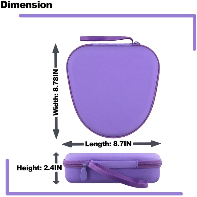 Alt view image 6 of 7 - Hard Case for Sony WH-CH730N/CH720N/CH520/1000XM6/1000XM5, Purple Features a Mesh Pocket for Accessories. Hand Strap for Easy Carrying. Hard EVA Shell with Soft Velvet Lining. Case Only