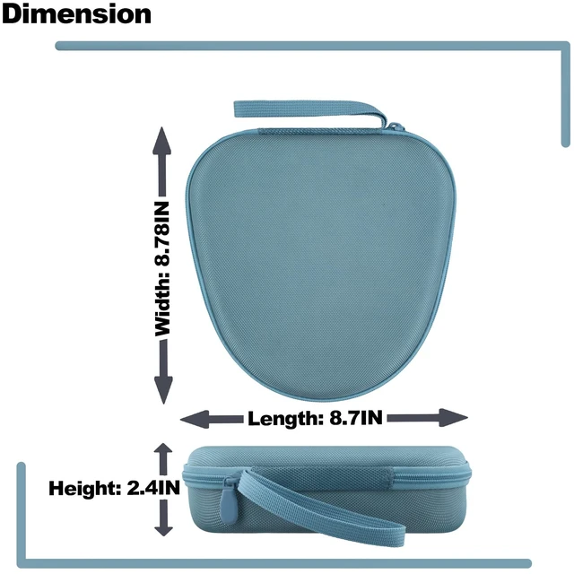 Alt view image 6 of 7 - Hard Case for Sony WH-CH730N/CH720N/1000XM6/1000XM5, Light Blue Travel Case Compatible with Sony WH-CH520, Features a Mesh Pocket for Accessories. Hand Strap for Easy Carrying. Case Only
