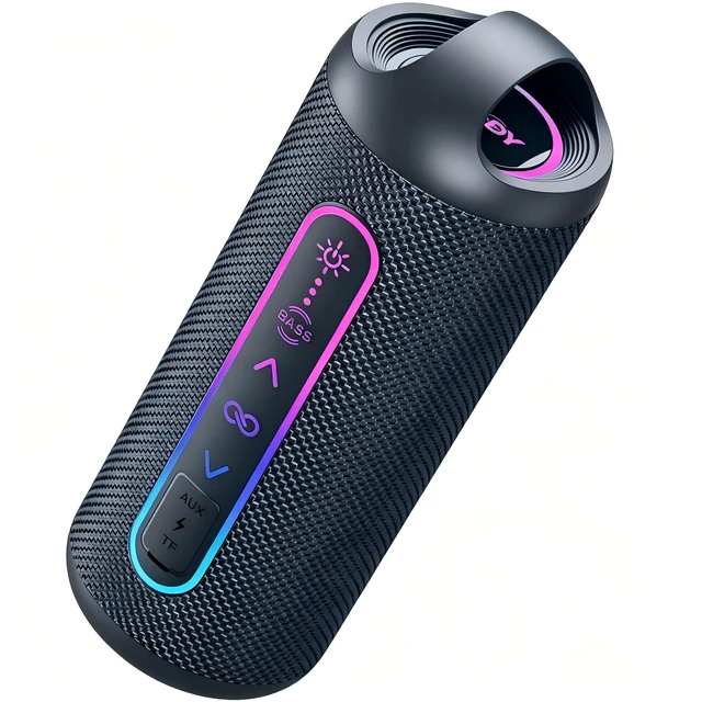 Main image of Portable Bluetooth Speaker, 20W Powerful Sound with EQ Modes, IPX6 Waterproof, 20H Playtime, Bluetooth 5.4, TWS, LED Lights, Portable Wireless Speakers for Home Party Camping Beach Outdoor