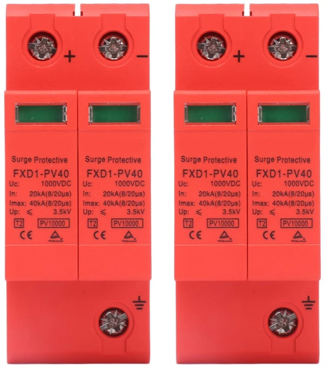 Main image of 2P Protective Devices 2pcs 2P Protective Devices 40KA DC Photovoltaic Arrester with Remote Protectors (DC 1000V)