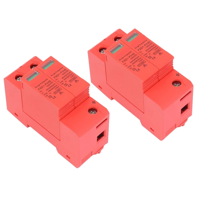 Alt view image 3 of 7 - 2P Protective Devices 2pcs 2P Protective Devices 40KA DC Photovoltaic Arrester with Remote Protectors (DC 1000V)