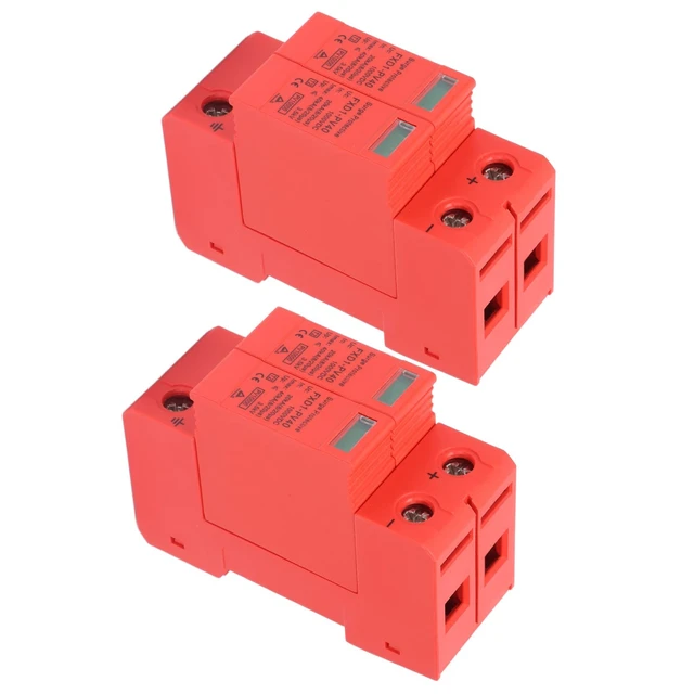 Alt view image 2 of 7 - 2P Protective Devices 2pcs 2P Protective Devices 40KA DC Photovoltaic Arrester with Remote Protectors (DC 1000V)