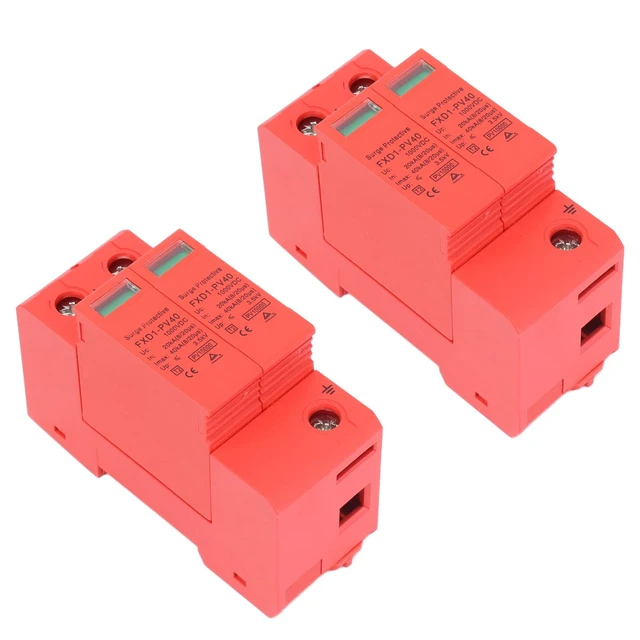 Alt view image 4 of 7 - 2P Protective Devices 2pcs 2P Protective Devices 40KA DC Photovoltaic Arrester with Remote Protectors (DC 1000V)