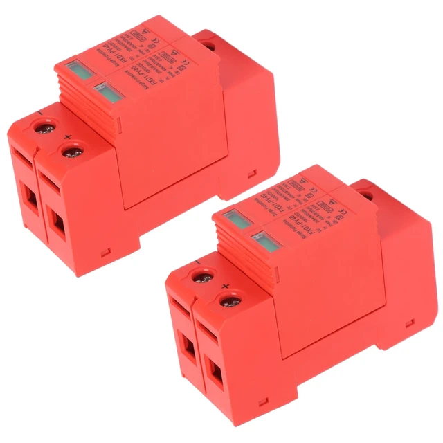Alt view image 6 of 7 - 2P Protective Devices 2pcs 2P Protective Devices 40KA DC Photovoltaic Arrester with Remote Protectors (DC 1000V)