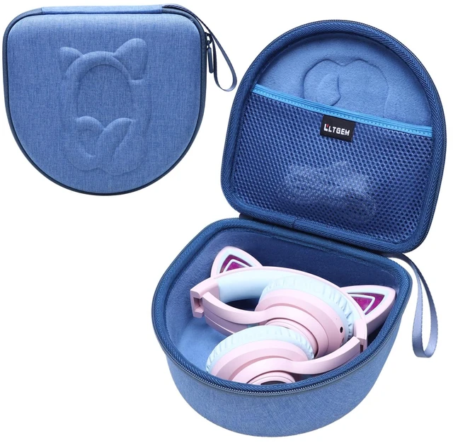 Main image of Kids Headphones Case for Cat Ear Kids Headphones, Blue (Only Case) Compatible with iClever BTH13 / HS01 / HS20 and Riwbox CT-7 / CT-7S / CF9 and ONITOO B90 Cat Ear Kids Headphones