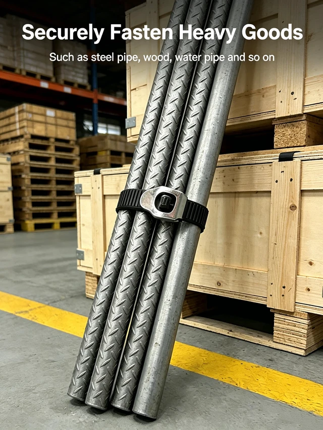 Alt view image 7 of 7 - 20-inch Ratchet Straps Heavy Duty, Reusable Zip Ties, Cable Ties, 2 Pack Adjustable Tension Self-Locking, UV Resistant, Linkable, 300lb Working Load, 500lb Break Strength, for Fencing, Gates, Pipes