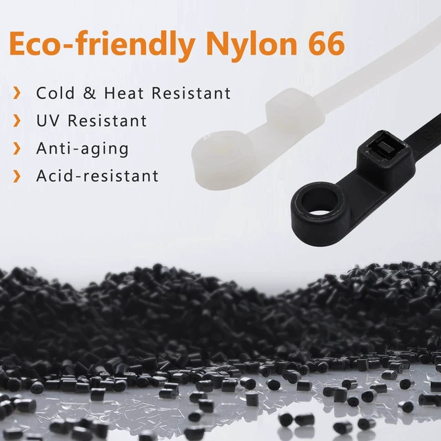 Alt view image 4 of 7 - 12 Inch Zip Ties with Screw Hole, 200Pcs Mount Head Cable Ties Plastic Self Locking Screw Mount Wire Ties for Indoor and Outdoor, 50 LBS, Black+White