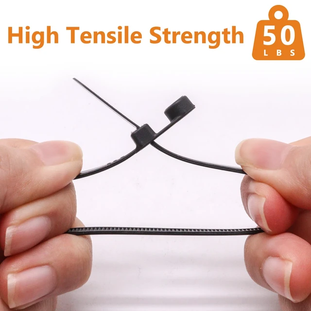 Alt view image 5 of 7 - 12 Inch Zip Ties with Screw Hole, 200Pcs Mount Head Cable Ties Plastic Self Locking Screw Mount Wire Ties for Indoor and Outdoor, 50 LBS, Black+White