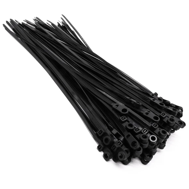 Alt view image 7 of 7 - 12 Inch Zip Ties with Screw Hole, 200Pcs Mount Head Cable Ties Plastic Self Locking Screw Mount Wire Ties for Indoor and Outdoor, 50 LBS, Black+White