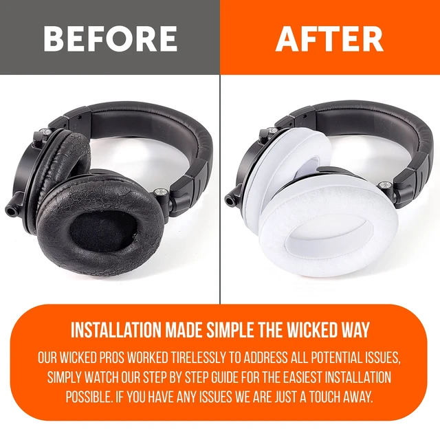 Alt view image 3 of 7 - PadZ Velour - Earpads for Audio Technica, HyperX, Arctis & More Made by Wicked Cushions Extra Thick Also fits Logitech G Pro X & 50+ Additional Models White