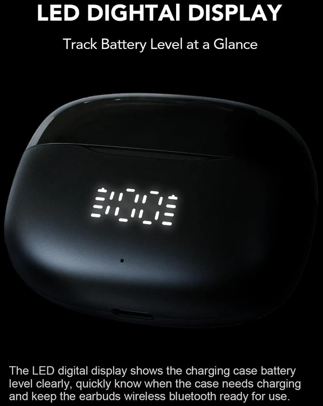 Alt view image 4 of 7 - T8 Wireless Ear Buds Bluetooth Headphones with Mic, LED Power Display Deep Bass Wireless Earbuds, Ergonomic in-Ear Headphones Wireless Comfortable Secure Fit, 36H Playtime Fast Charging