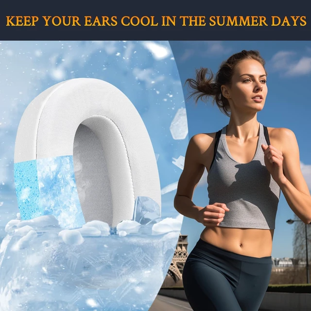 Alt view image 5 of 5 - Cooling Gel Replacement Earpads for Sony WH-XB900N/WH-CH710N/WH-CH720N/WH-RF400/MDR-RF895RK Headphones, Ear Pads Cushions with High Density Foam - White Smoke