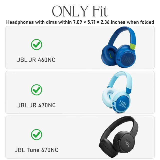 Alt view image 2 of 7 - Headphone Case for JBL JR 460 NC/Junior 470NC/ JR 470 NC/Tune 670NC Kids Headphone (Box Only) (Blue-Green)